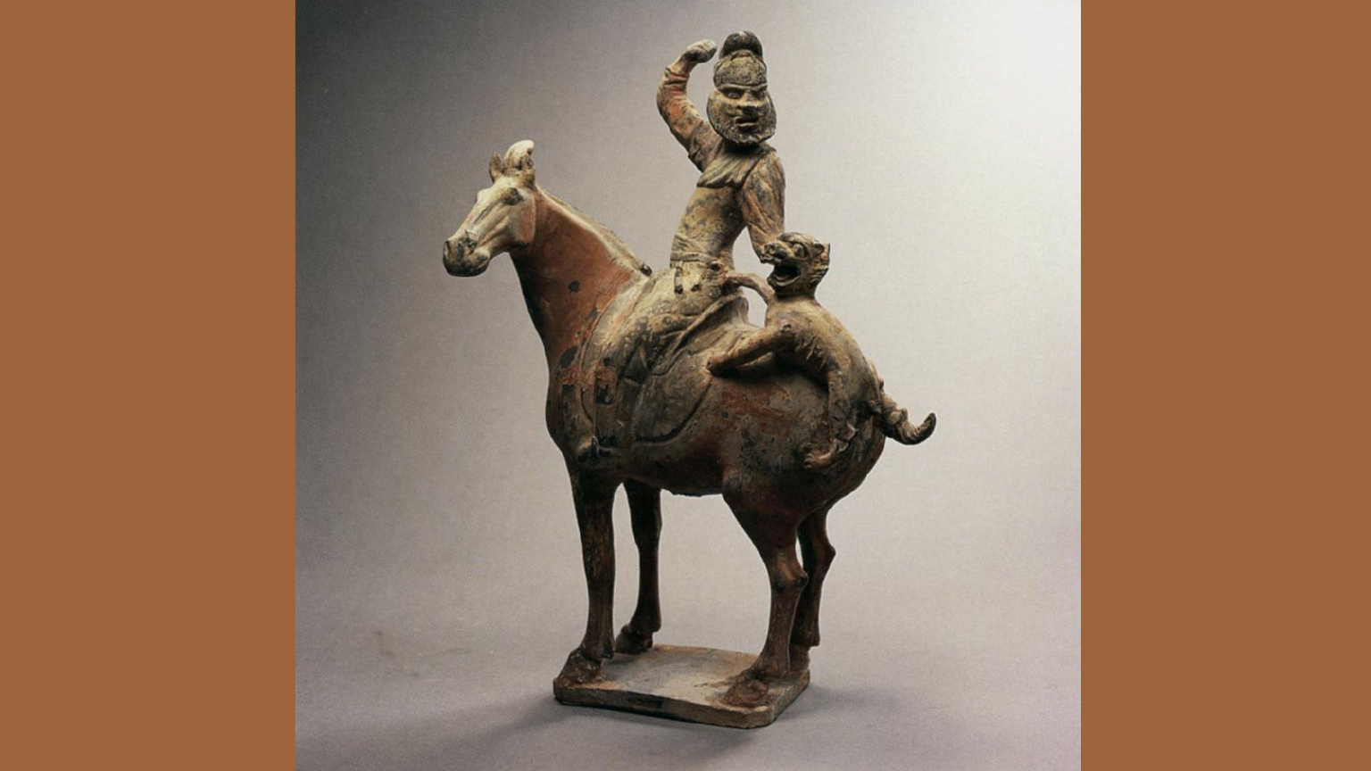 Chinese scultpure of warrior on horseback
